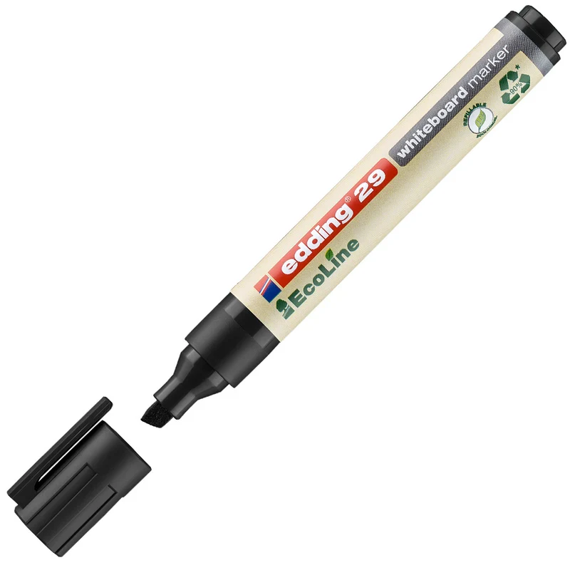 Edding 29 EcoLine Chisel Nib Whiteboard Marker Black 001