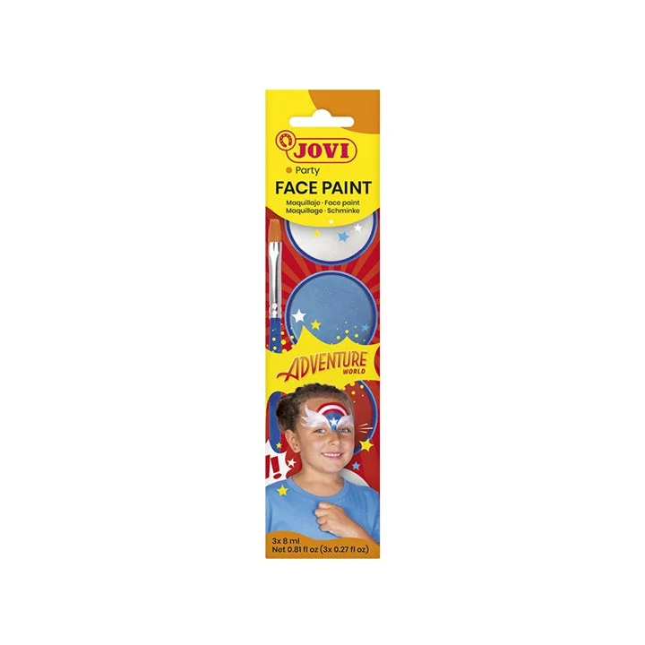 Adventure Face Paint Set with Accessories, 3 x 8 ml