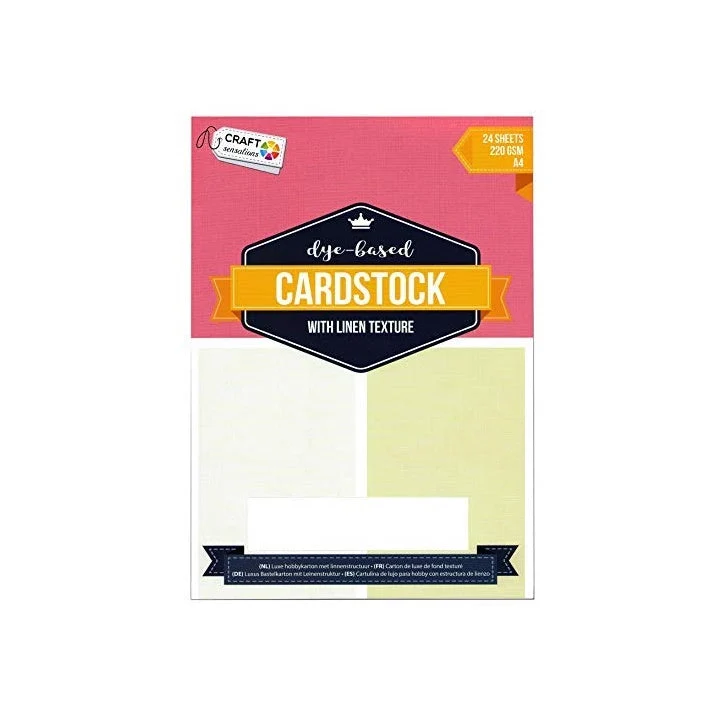 Craft Sensations Linen-Textured Craft Cardboard, A4, 24 Sheets