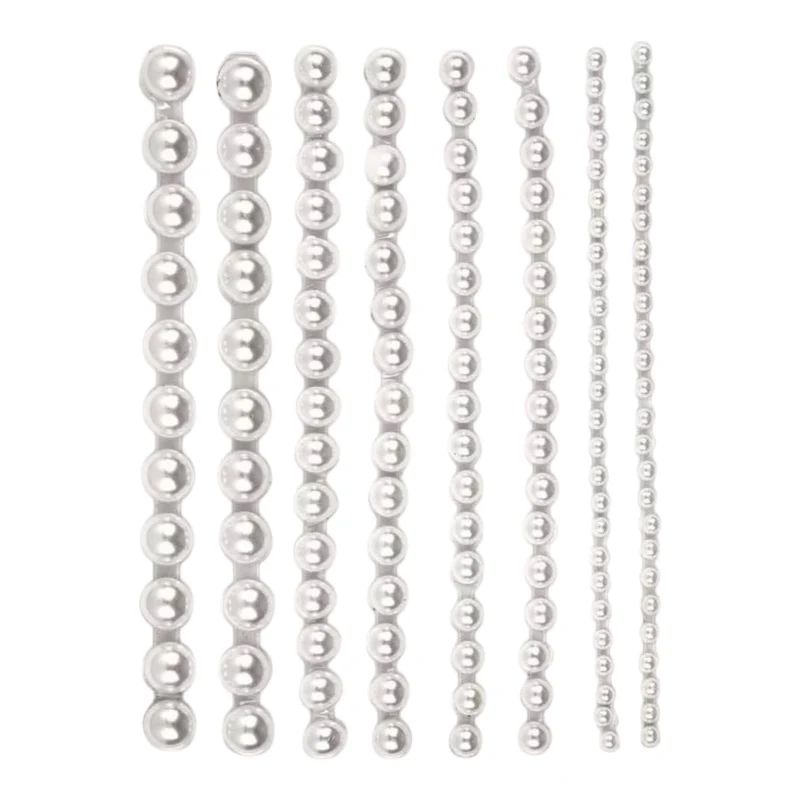 Glorex. P&D Perlen weiss assortiert selbstklebend 138 Stück 2-8mm
