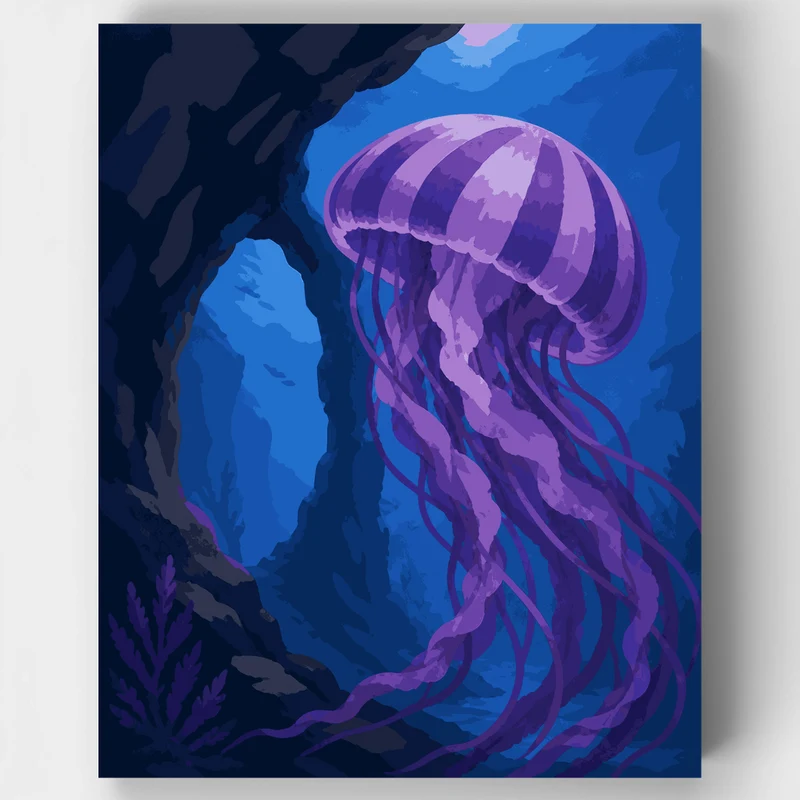 Amethyst Jellyfish Drift - Paint by Numbers Kit