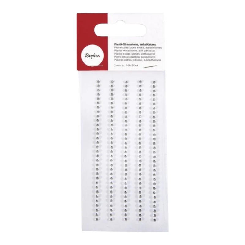 Plastik-Strasssteine, selbstklebend 3 mm, 120 Stück, kristall