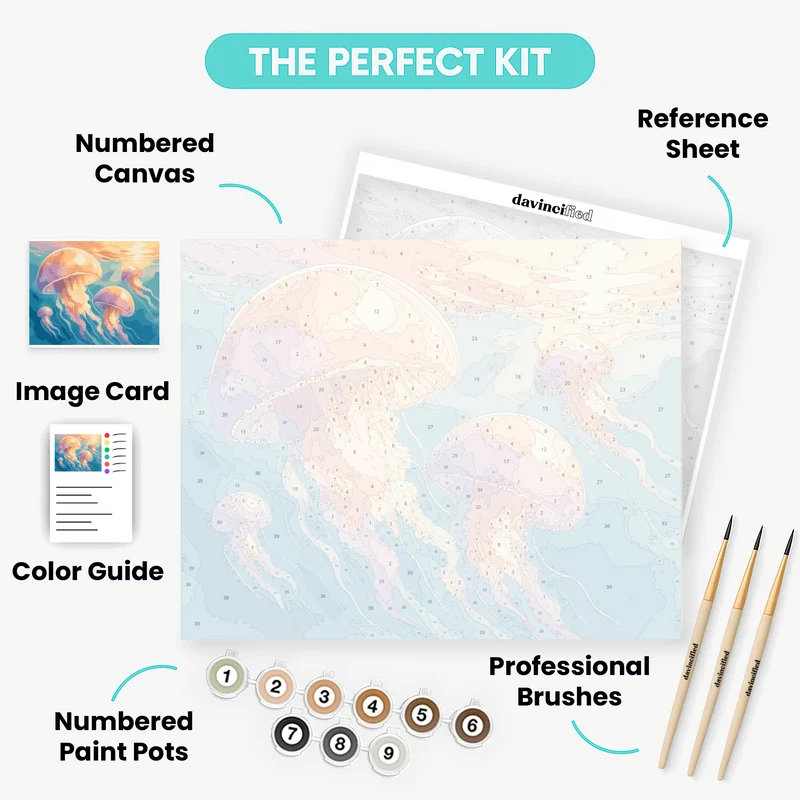Drifting Sunset Jellies - Paint by Numbers Kit