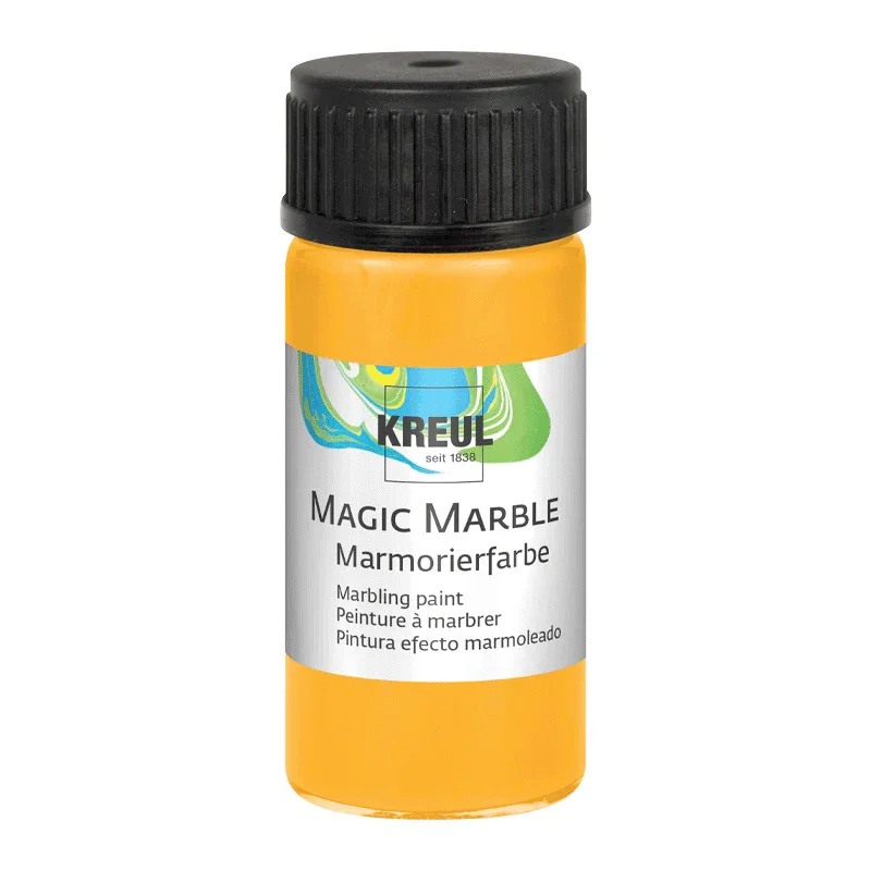 KREUL Magic Marble Marmorierfarbe, Neonorange, 20 ml-Glas