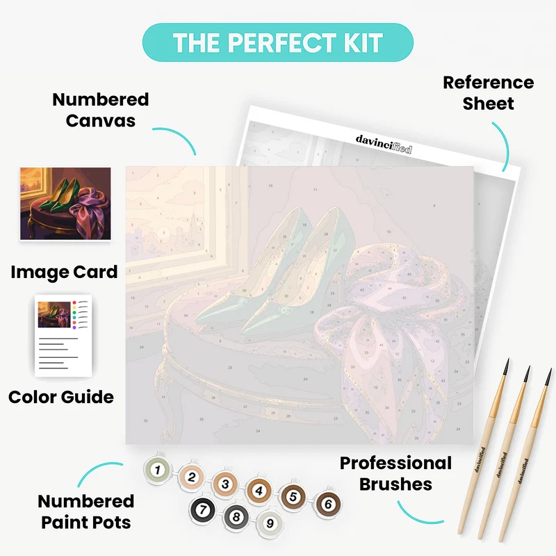 Emerald Heels & Silk Scarf - Paint by Numbers Kit