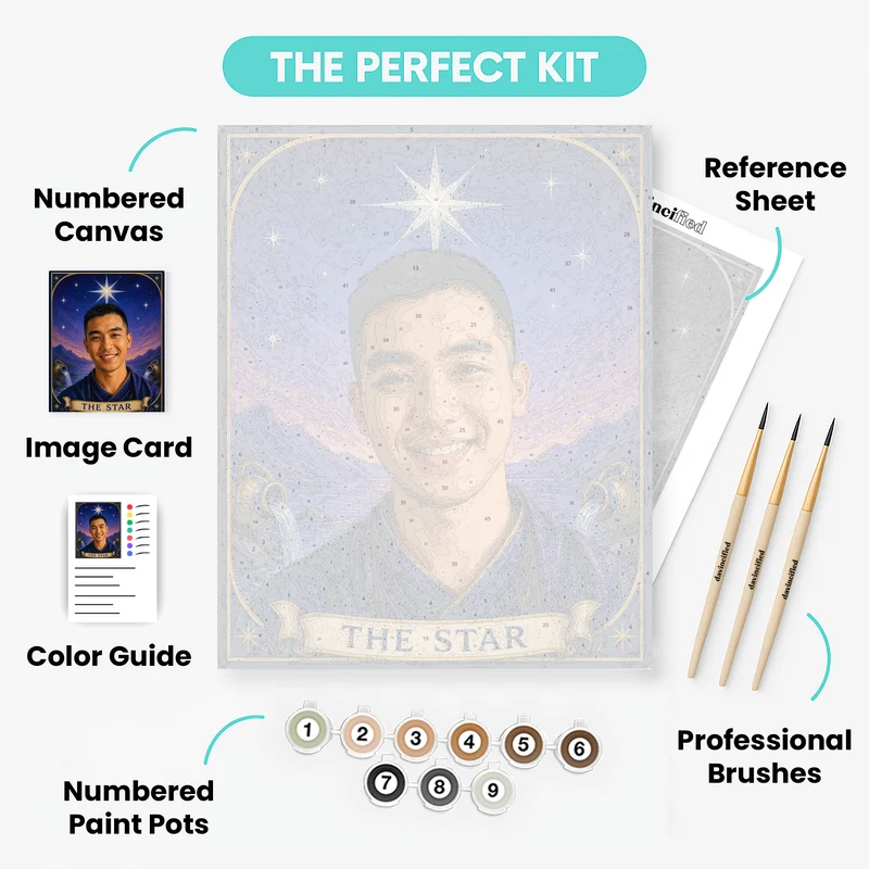 The Star Tarot Portrait - Custom Paint by Numbers Kit