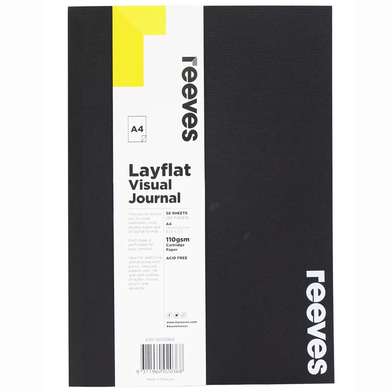 Reeves - Black Lay Flat Black Journal A4