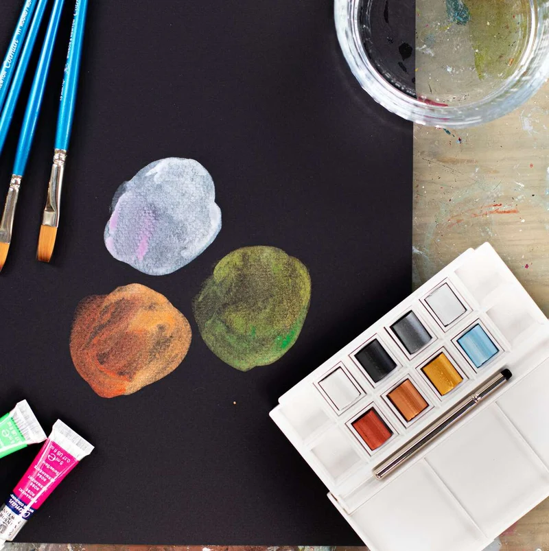 Winsor and Newton - Cotman Watercolour Half Pan - Iridescent Black
