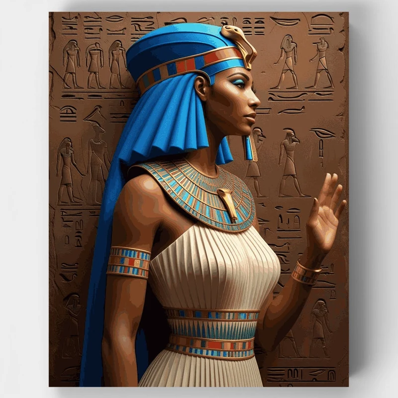 Egyptian Queen with Hieroglyphics - Paint by Numbers Kit