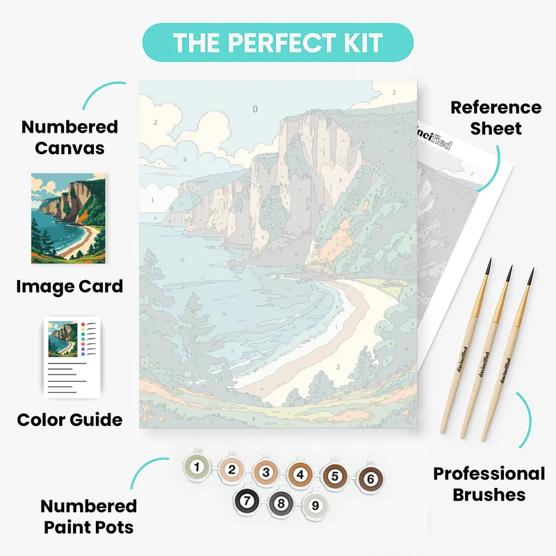 Coastal Cliffs Paradise - Paint by Numbers Kit