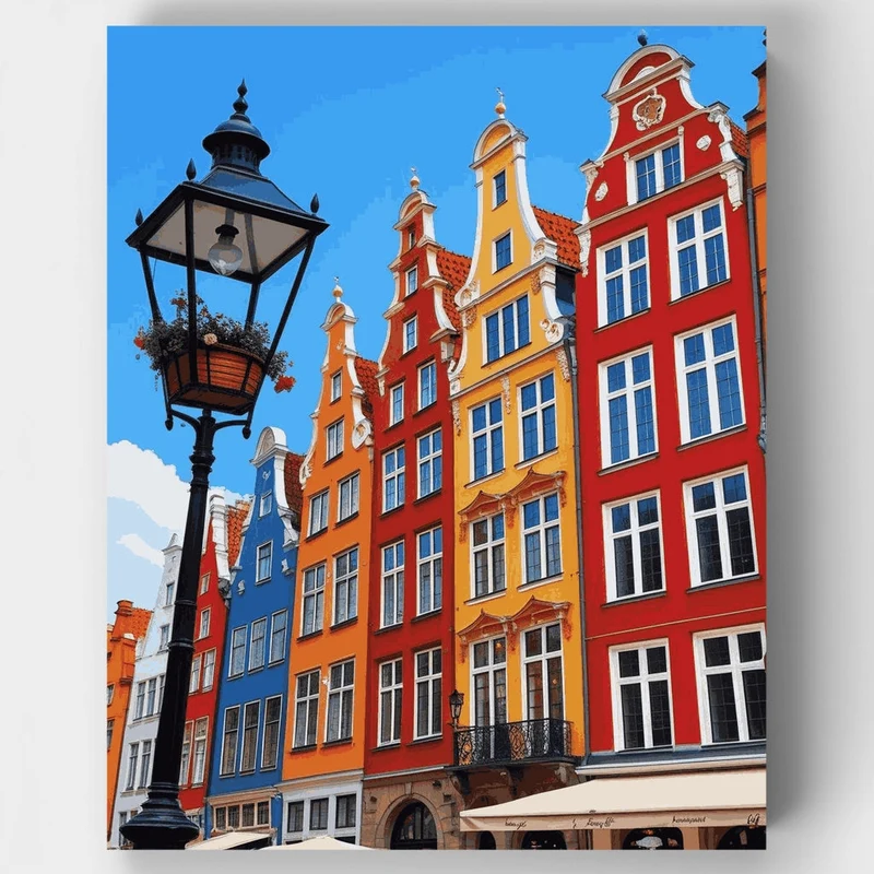 Historic European Townhouses - Paint by Numbers Kit