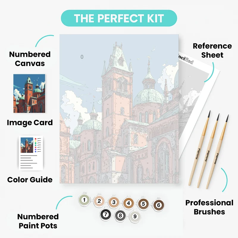 Historic Cathedral Complex - Paint by Numbers Kit