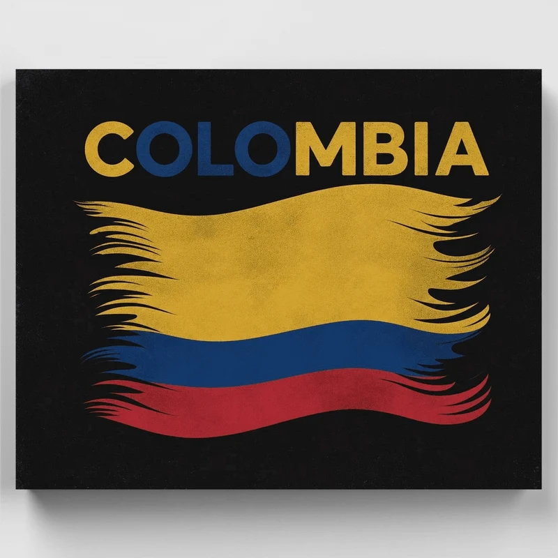 Colombian Flag Waves - Paint by Numbers Kit