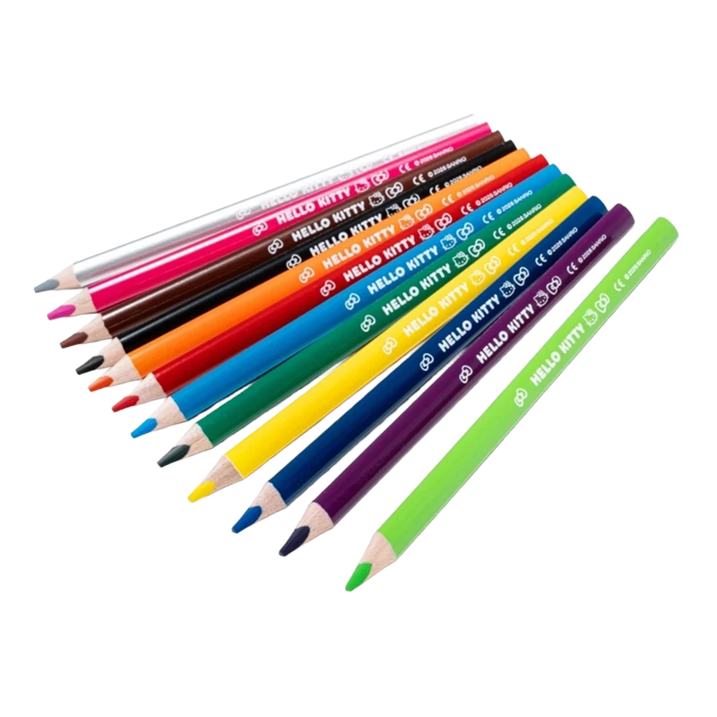 Colorino Buntstifte dreikantig JUMBO, Hello Kitty, 12 Farben