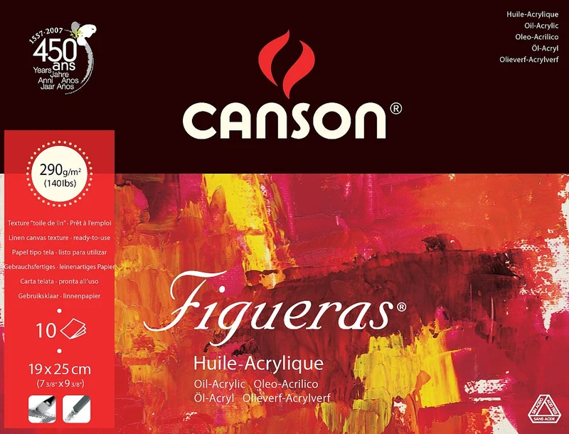 Canson Figueras blok za olje in akril 290 g, 10 listov, 33 x 41 cm