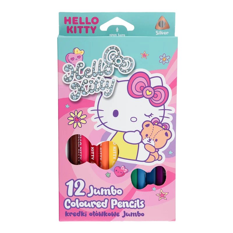 Colorino trokutaste drvene bojice JUMBO, Hello Kitty, 12 boja