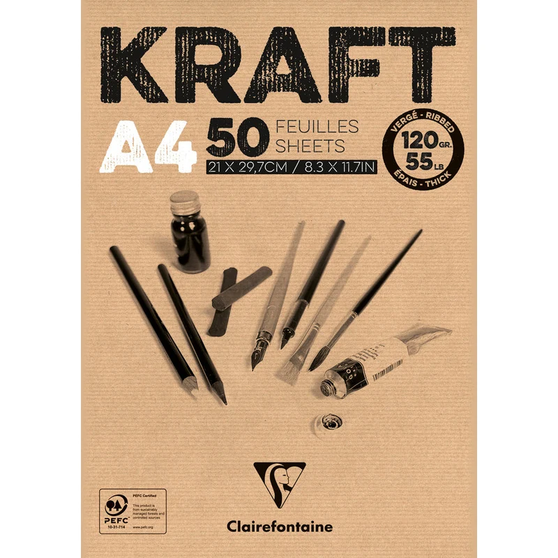 Clairefontaine Kraftpapier-Block geleimt