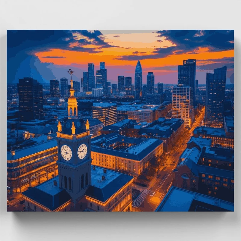 City Skyline at Sunset - Paint by Numbers Kit