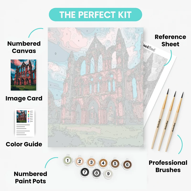 Gothic Abbey Ruins - Paint by Numbers Kit