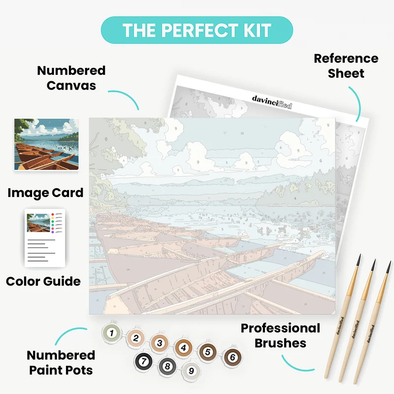 Lakeside Wooden Boats - Paint by Numbers Kit