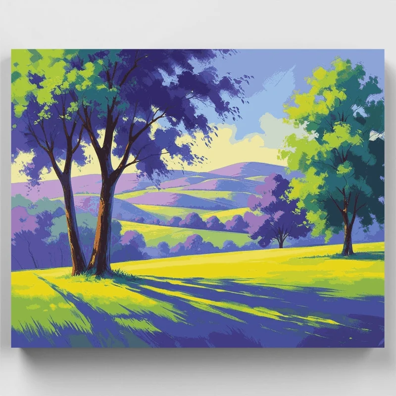 Vibrant Countryside Landscape - Paint by Numbers Kit