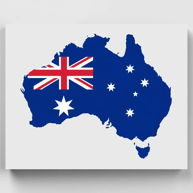 Australia Flag Map - Paint by Numbers Kit