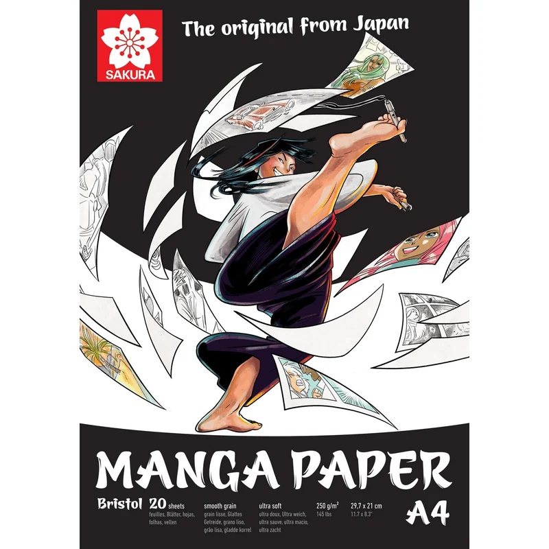 Blocco Manga SAKURA 250 g/m² A5 – A3 - 20 fogli
