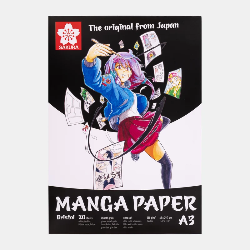 Blocco Manga SAKURA 250 g/m² A5 – A3 - 20 fogli