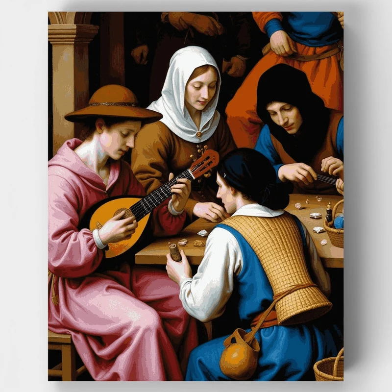 Medieval Musicians Gathering - Paint by Numbers Kit