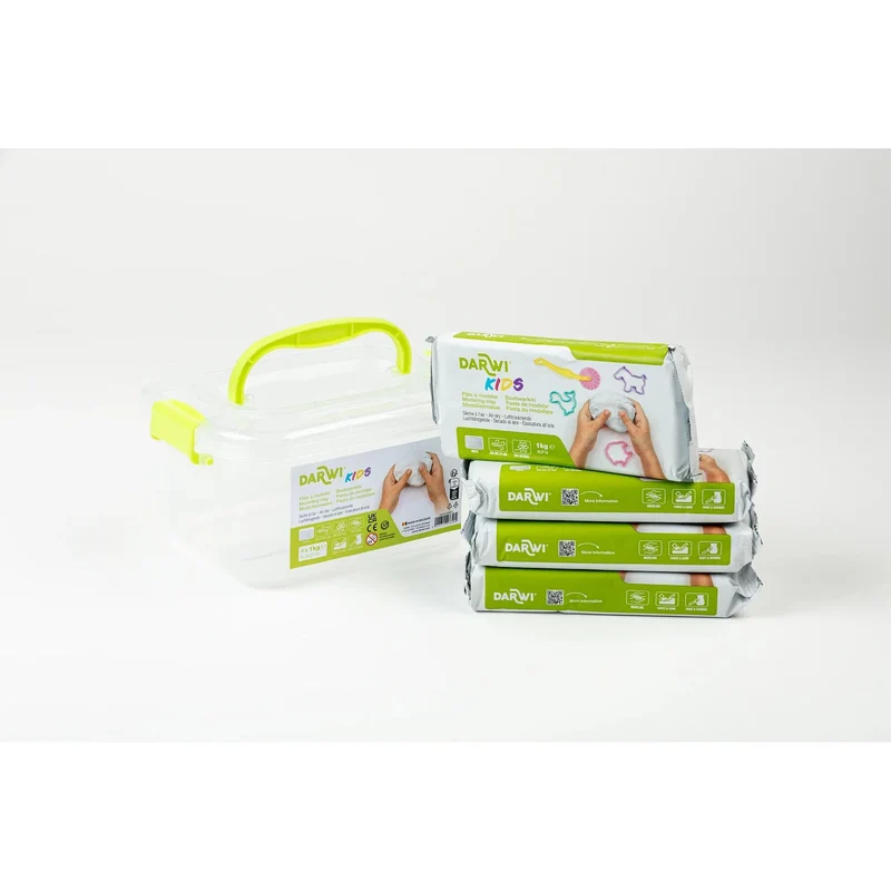 Pasta modellabile autoindurente DARWI Kids bianca 4 x 1000 g