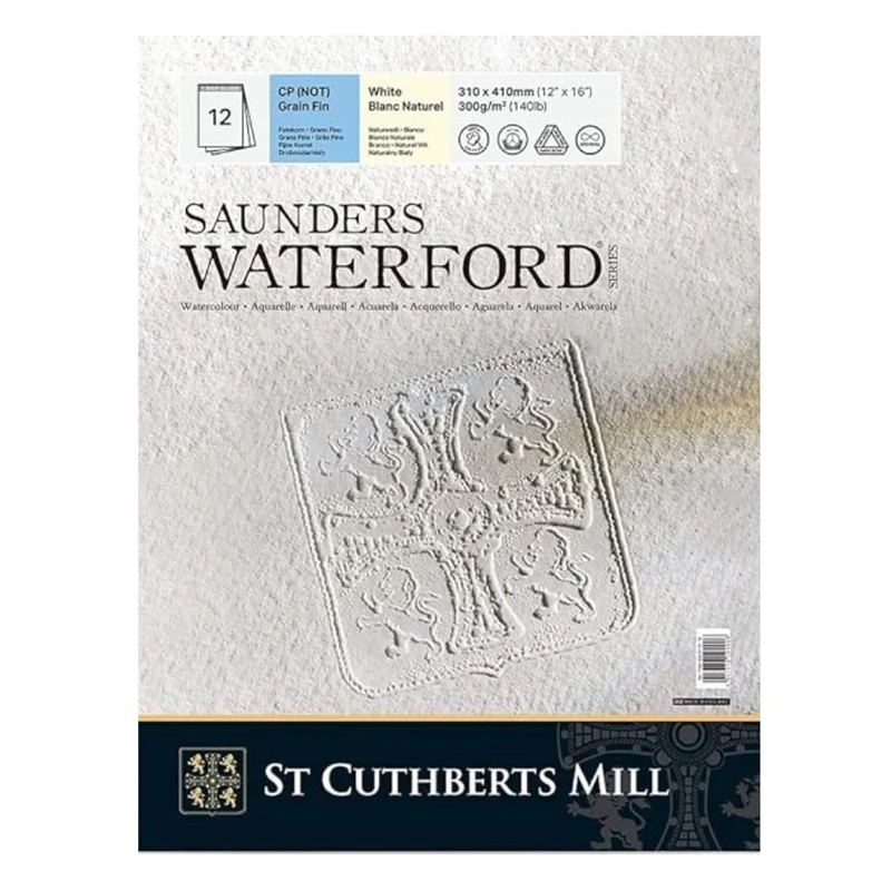 Akvarelni blok St Cuthberts Mill Saunders Waterford CP bijeli 300 g/m² 23 × 31 cm