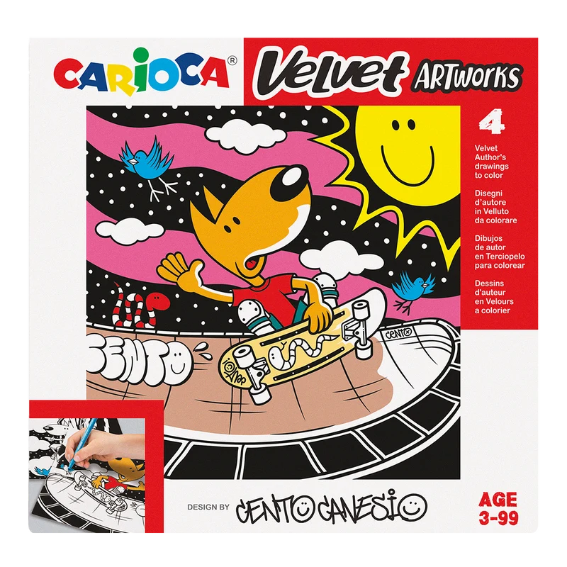 Кадифени картинки за оцветяване Carioca 4 бр.