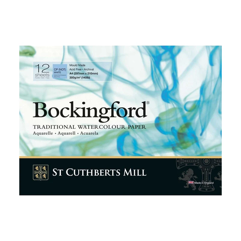 Aquarellblock St Cuthberts Mill Bockingford feinkörnig weiß 300 g/m² - 12 Blatt