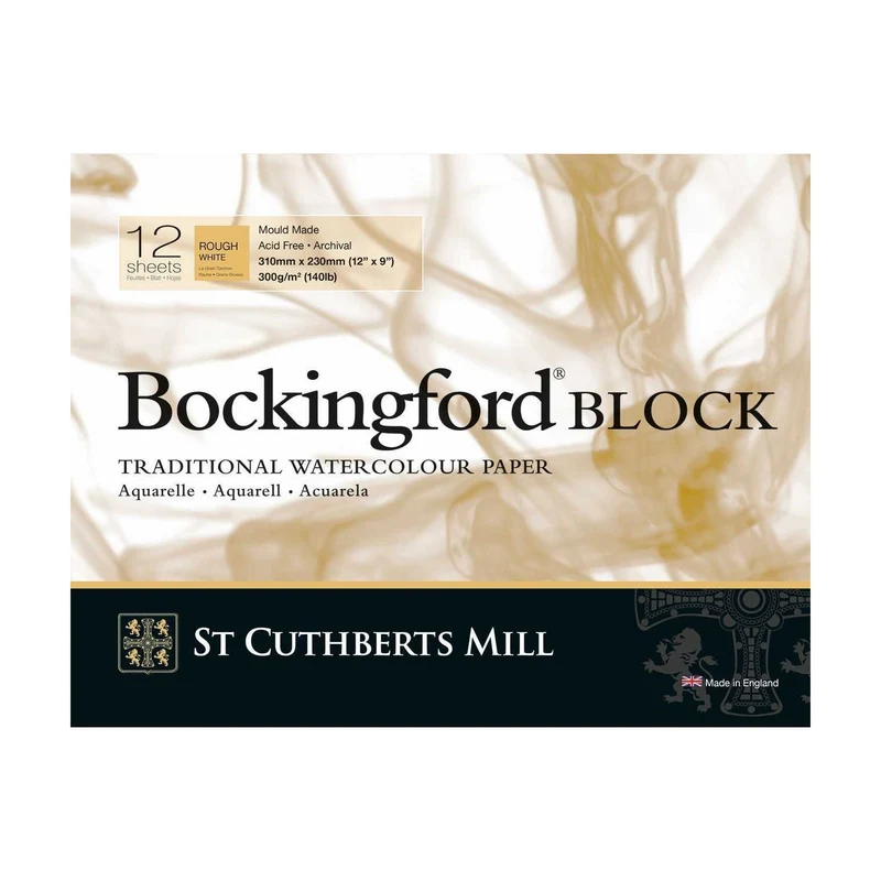 Blocco acquerello St Cuthberts Mill Bockingford Rough 300 g/m² 31 – 41 cm - 12 fogli