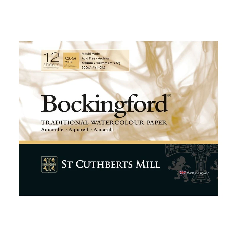 St Cuthberts Mill Bockingford акварелен блок Rough 300 g/m² - 12 листа, различни формати
