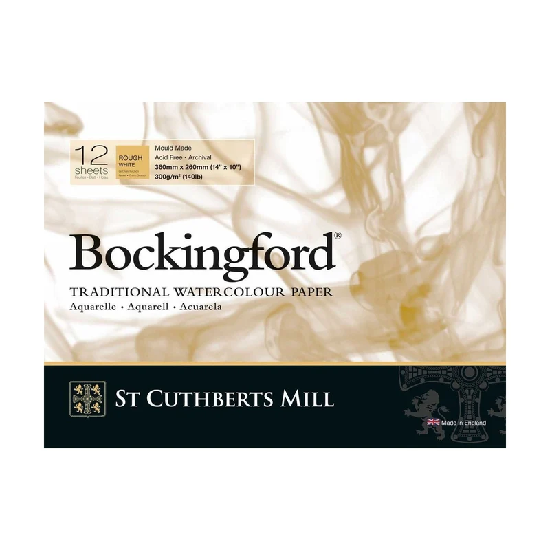 St Cuthberts Mill Bockingford акварелен блок Rough 300 g/m² - 12 листа, различни формати