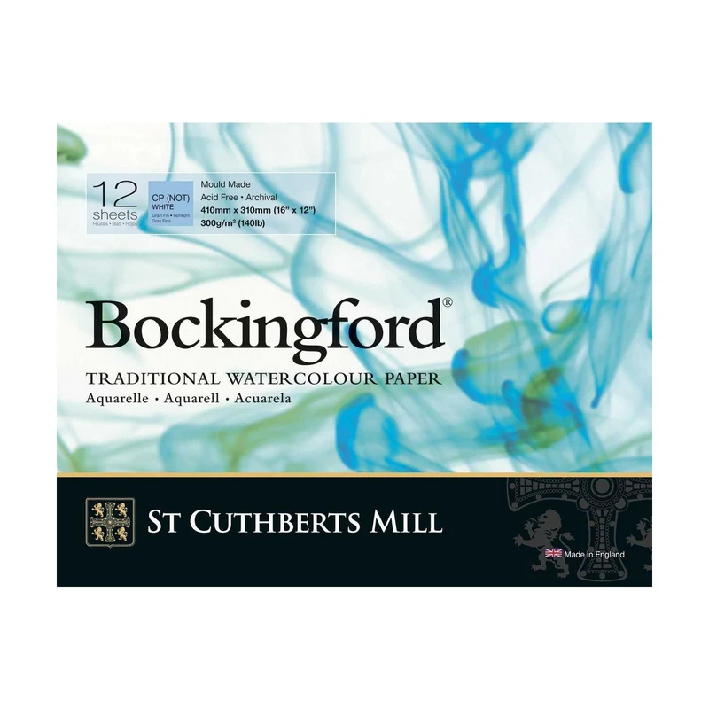 Aquarellblock St Cuthberts Mill Bockingford feinkörnig weiß 300 g/m² - 12 Blatt