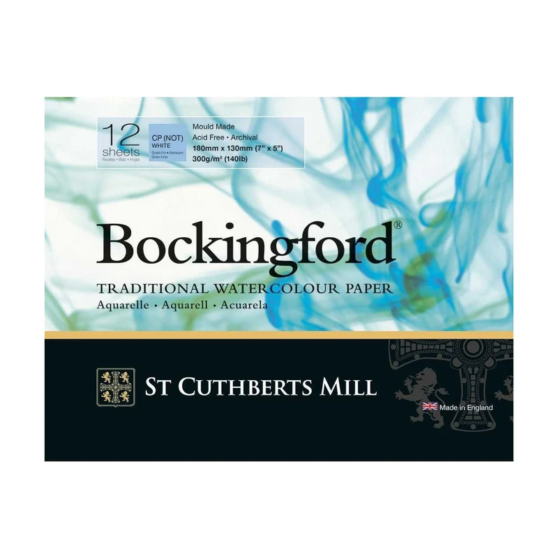 Blocco acquerello St Cuthberts Mill Bockingford CP bianco 300 g/m² - 12 fogli