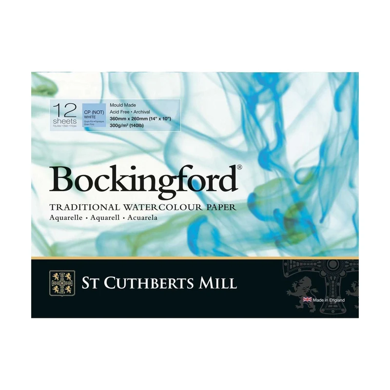 Blocco acquerello St Cuthberts Mill Bockingford CP bianco 300 g/m² - 12 fogli
