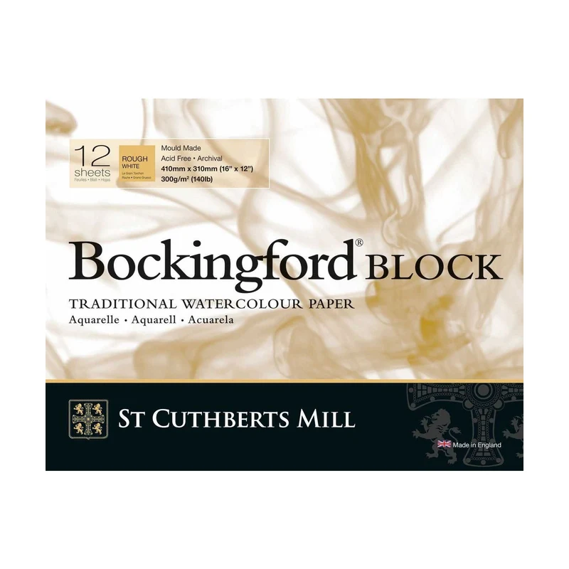 Akvarelni blok St Cuthberts Mill Bockingford Rough 300 g/m² 31 – 41 cm - 12 listov