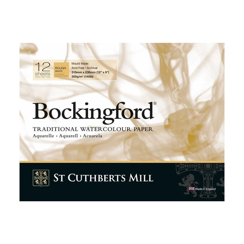 St Cuthberts Mill Bockingford akvarelový blok Rough 300 g/m² - 12 listov, rôzne formáty