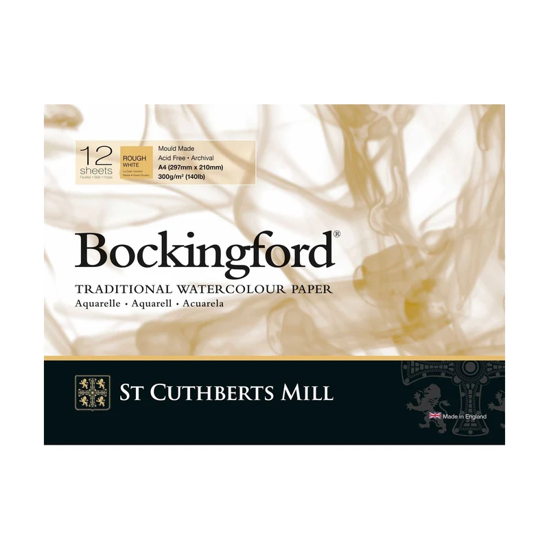 St Cuthberts Mill Bockingford akvarelový blok Rough 300 g/m² - 12 listov, rôzne formáty