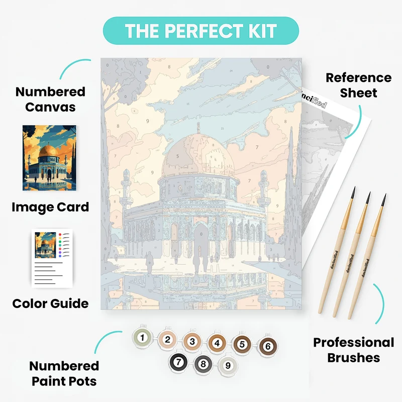 Dome of the Rock at Sunset - Paint by Numbers Kit