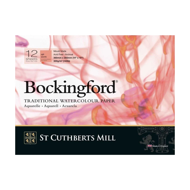 St Cuthberts Mill Bockingford akvarelový blok hladký (HP) biely 300 g/m² 12 listov