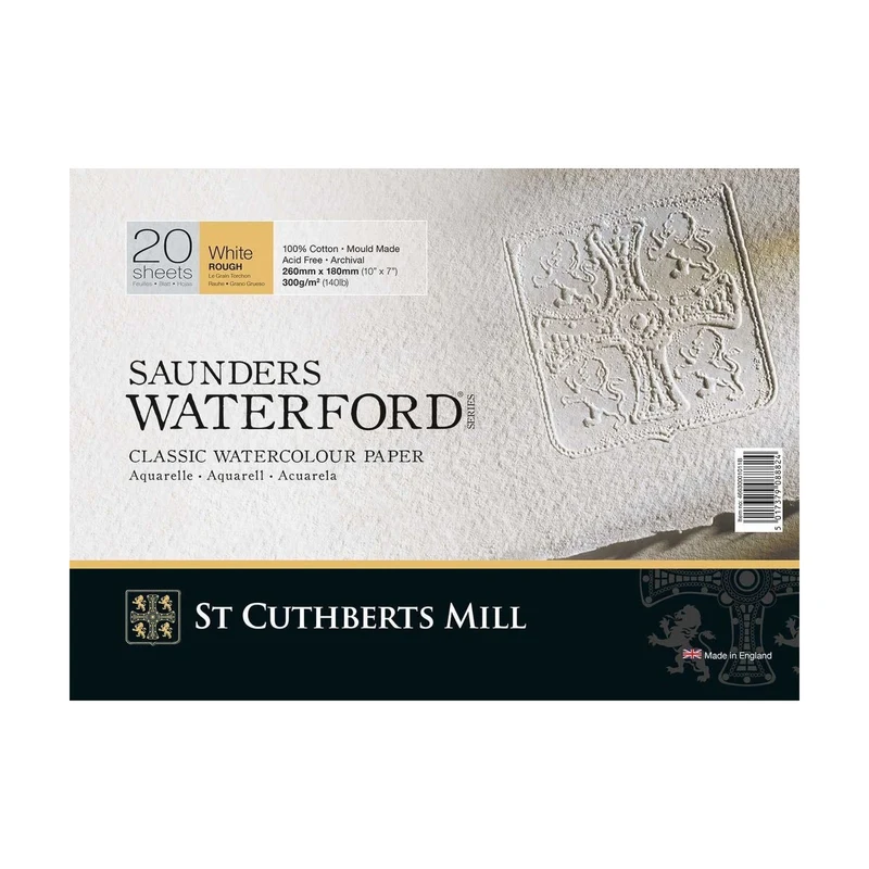 Aquarellblock St Cuthberts Mill Saunders Waterford Rough 300 g/m² 26 - 51 cm - 20 Blatt