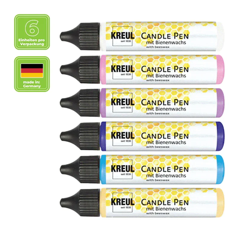 KREUL Candle Pen, 6er Set Hello Baby, Kerzenstifte, 29 ml