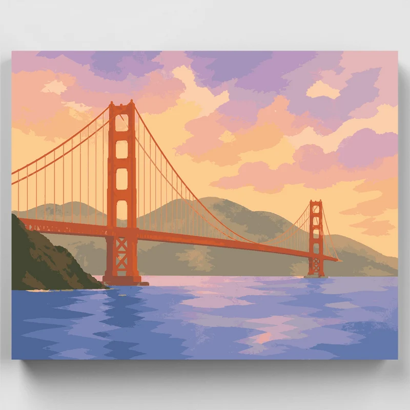 Golden Gate Dawn - Paint by Numbers Kit