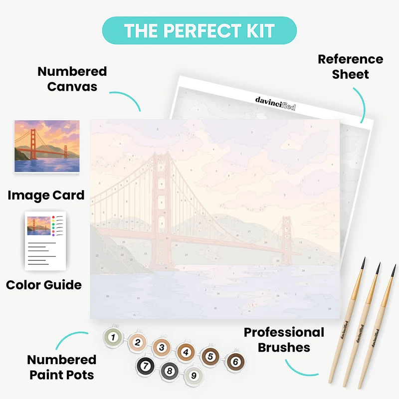 Golden Gate Dawn - Paint by Numbers Kit