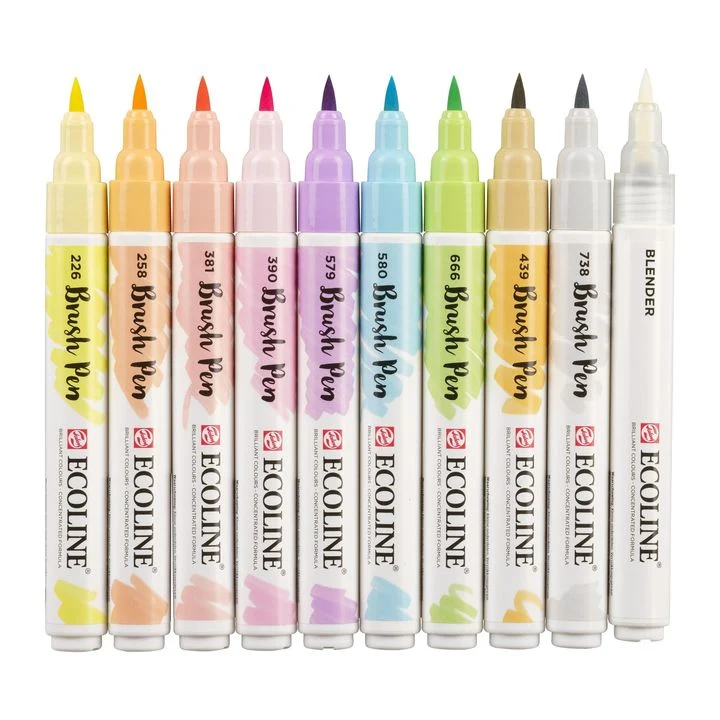 Ecoline Watercolor Brush Pens, Pastel