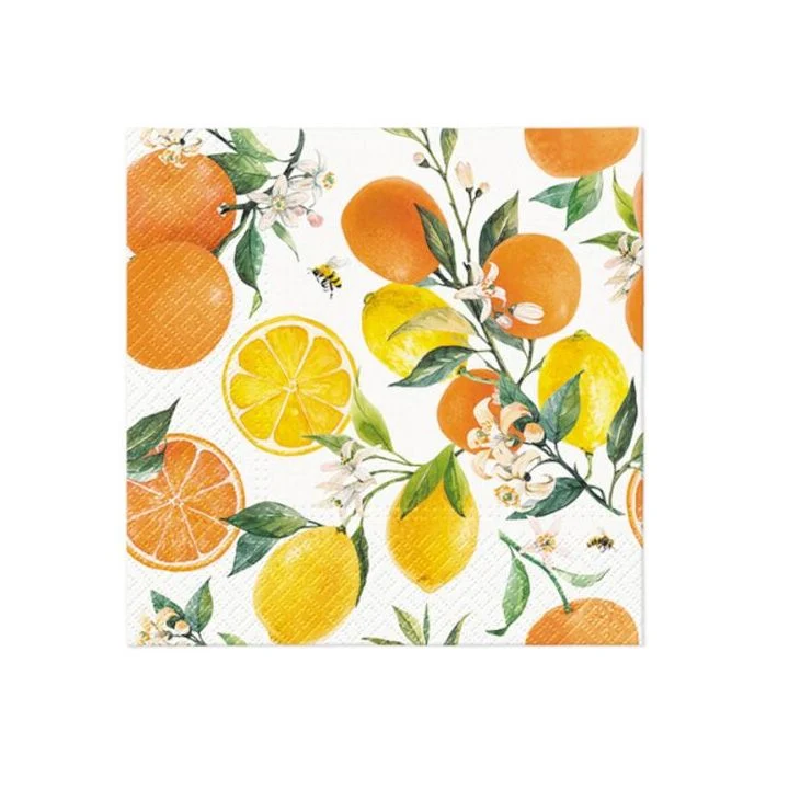 Decoupage Napkins - Citrus with Bees - 1 pc